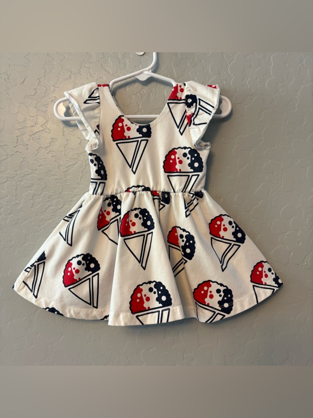 Monica + Andy 4th of July patriotic sno cone flutter sleeve dress 6-12 months